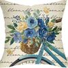 Plant and Flower Hydrangea Printed Linen Pillowcase Home Sofa Living Room Bedroom Pillowcase