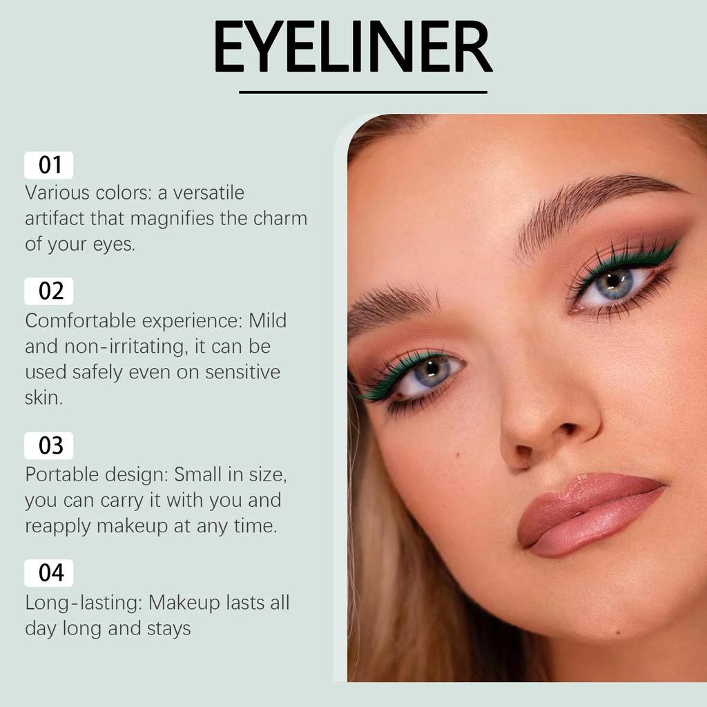 Waterproof Eyeliner Colours Lasting Sweatproof Quick Drying Smooth Black Liquid Eyeliner Natural Makeup Tools Cosmetics
