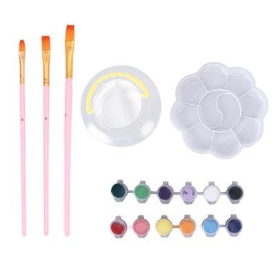 Acrylic Paint Set 12 Colors Easy To Use Complete Tools Macaron Painting Brush Set for Home Studio Art School