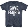 Ferris Bueller's Day Off SAVE FERRIS Men's T Shirt Navy Funny Comedy Movie