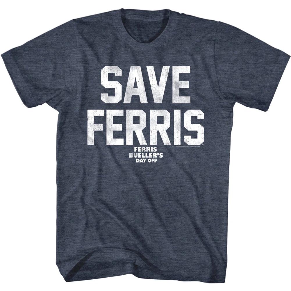 

Ferris Bueller s Day Off SAVE FERRIS Men s T Shirt Navy Funny Comedy Movie L