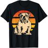English Bulldog Moon Howling T Shirts Men Women Pure Cotton Humor Streetwear Tee Shirt Short Sleeve Unisex Loose Clothing