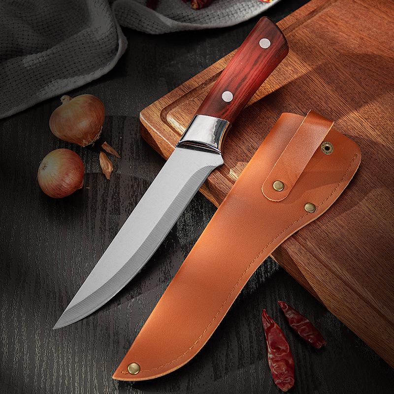 German Stainless Steel Boning and Meat Cutting Knife: Ideal for Slaughtering Pigs, Cattle, and Sheep, Perfect for Chefs.