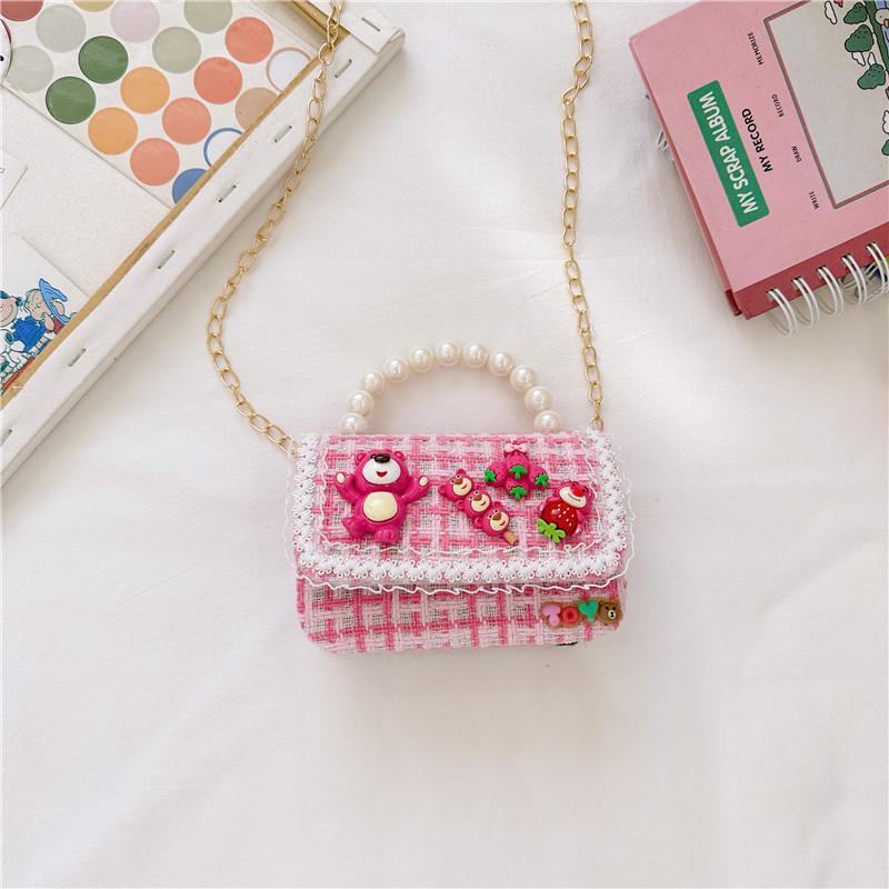 Lotso Bead Creative Handbag Cotton Linen Shoulder Bag With Animal Girls For