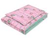 Zweiseitige 2-teilige Baumwoll-Kinderbettwäsche - rosa und mintfarbene Eulen