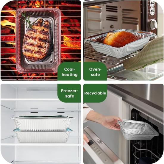 Yousheng Christmas Cookie Tins with Lid Food Containers Eco-friendly Heat-Resistant Christmas Theme Design Disposable Foil Treat Containers