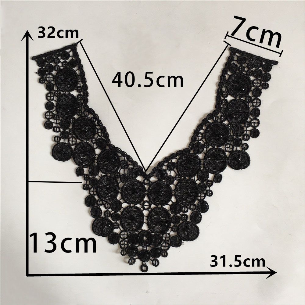 Black And White I Embroidery Polyester Beads Hollow Diy Sewing Lace Decoration Matching Clothing Accessories Clothing