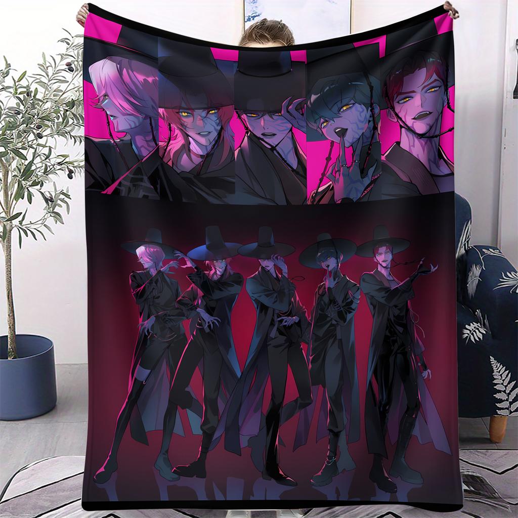 1Pc K-Pop Blanket Sajaboys Hunter Flannel Blanket Demon Hunters Print For Home Living Room Bedroom Decor New  Christmas Gift