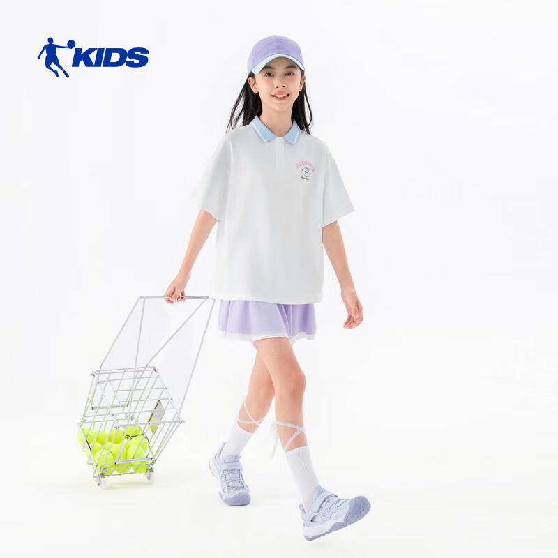 QIAODAN Girls' Polo Collar Short Sleeve T-Shirt