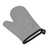 Silikon-Ofenhandschuh Hochtemperaturbeständig Wasserdicht Rutschfest Küchenbackhandschuh mit Baumwollfutter Grau