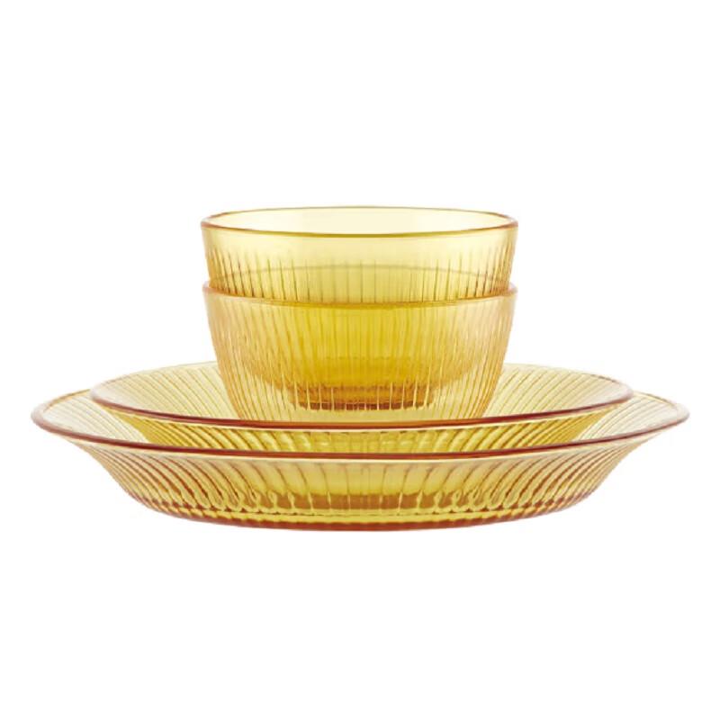 Snapware Corning Crystal Amber 4-Piece Dinnerware Set