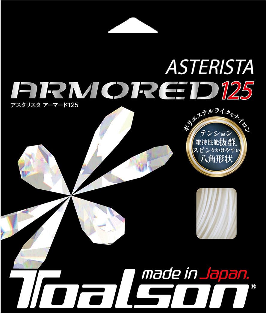 TOALSON ASTERISTA ARMORED Теннисная одиночная 7332560W Струна, Струна, 125 мм, Белая,