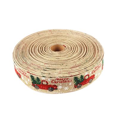 1 Roll Christmas Ribbon Wedding Xmas Tree Decoration Glittery Printed Gifts Packing Flower Banquet DIY Art Handicrafts Band