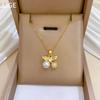 Necklace Earrings Set Light Luxury Full Of Diamonds Pearl Cherry Personality Temperament Banquet Earrings Item Group