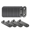 10pcs Black Metal Mending Brackets - Straight Corner Braces with 20pcs Flat Plate Straight Brackets and 40pcs Screws for Repair and Reinforcement