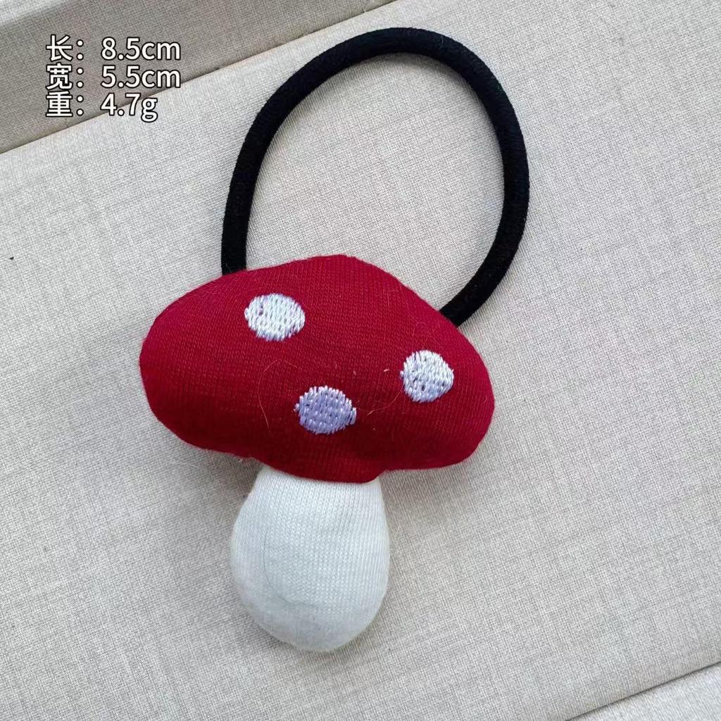 Korean Cute Fabric Mushroom Hair Clip & Elastic Hair Tie for Women & Kids - Versatile Bangs Accessory