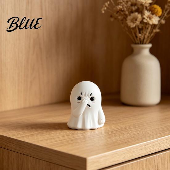 Ghost Ornament Ornament Compact Resin Decorative Figurine Nose-Covering Desk Accessory Shape Halloween Figure Naughty Tabletop Party Decoration