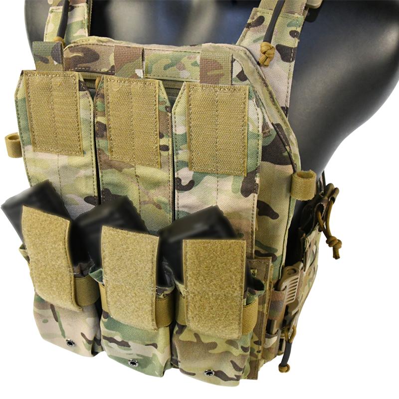 Tactical Vest,Camouflage Tactical Stab Proof Vest with 7.62 Triple Mag Pouch, Plate Carrier, 1000D Nylon, 6094, 7.62mm