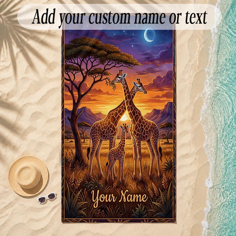 Cosmic Theme Soft Beach Towel Personalized Custom Name Text Towel Portable for Beach Pool Travel