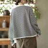 Cotton Jacket Women Summer Long Sleeve Striped Women's Dress Comfortable Stretchy Loose Short Jacket Women