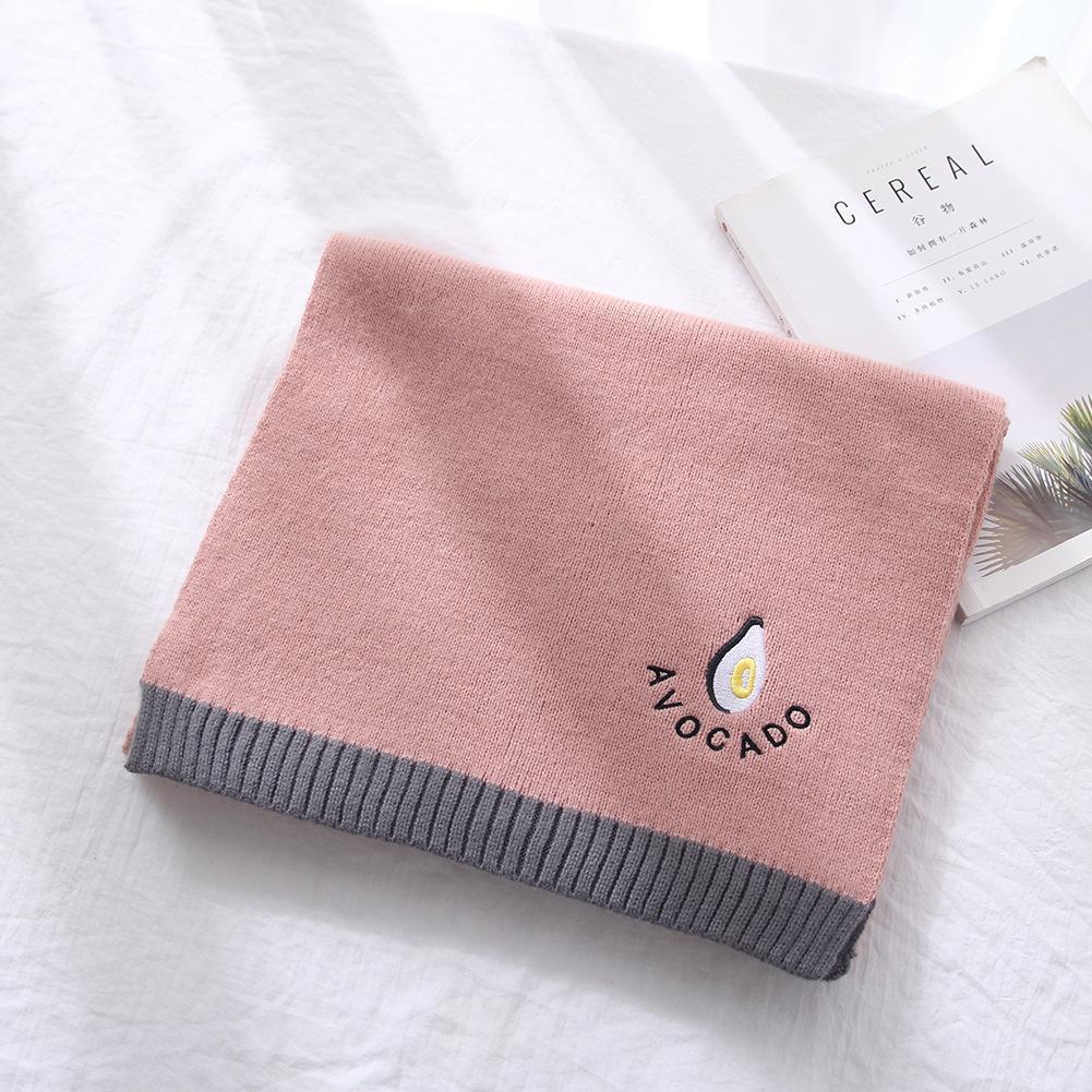 New Style Avocado Scarf Women's Long Winter Korean Version Versatile Student Thickened Warm Wool Knitted Cute Scarf