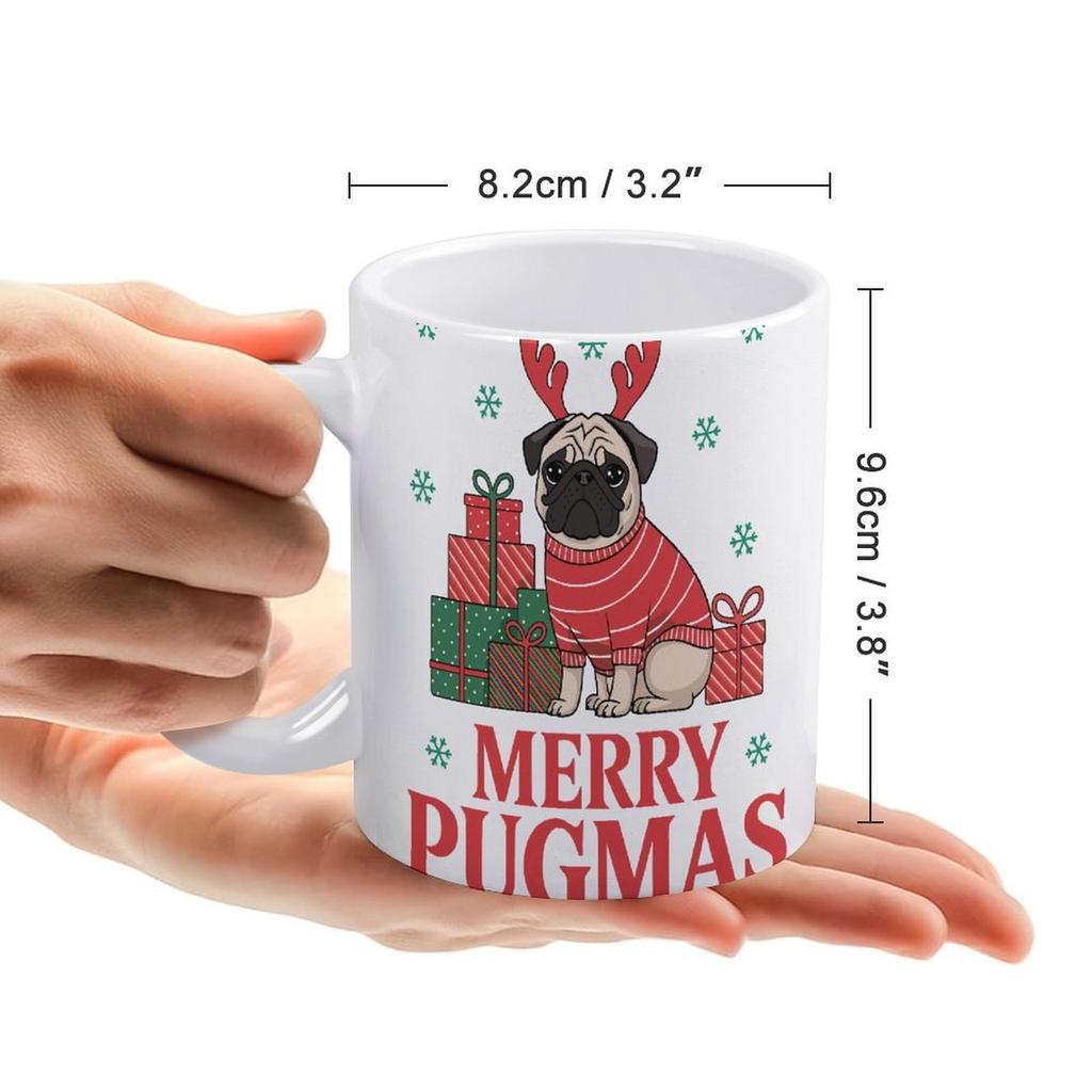 1 Stück 11oz blanke Keramiktasse, beidseitig bedruckte Trinktasse, Premium-Keramikkörper, glänzend glatte Haptik, perfekt für Küchen- oder Bürogetränke