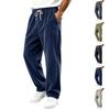 Men's Corduroy Straight Leg Pants Wide Fit Vintage Casual High Street for Fall