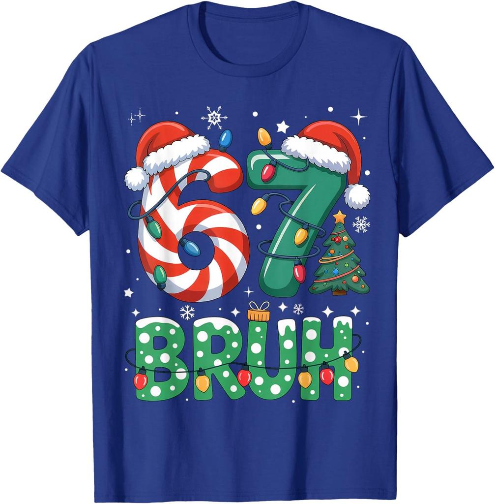Bruh 67 Six Seven Funny Meme Christmas Candy Unisex T-Shirt