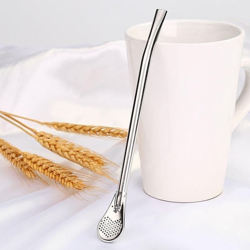 

Многофункциональные модные новые стильные высококачественные питьевые трубочки, здоровые трубочки из нержавеющей стали, палочки для размешивания и ложки Silver