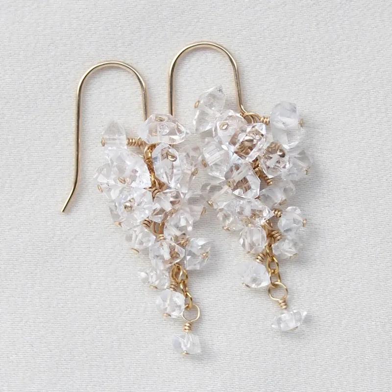

Rhodolite Garnet Natural Gemstone Cluster Earrings