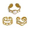 Geometric Open Rings Hand Jewelry Fashion Finger Rings Stainless Steel Texture Suitable for Fashion Enthusiasts Present