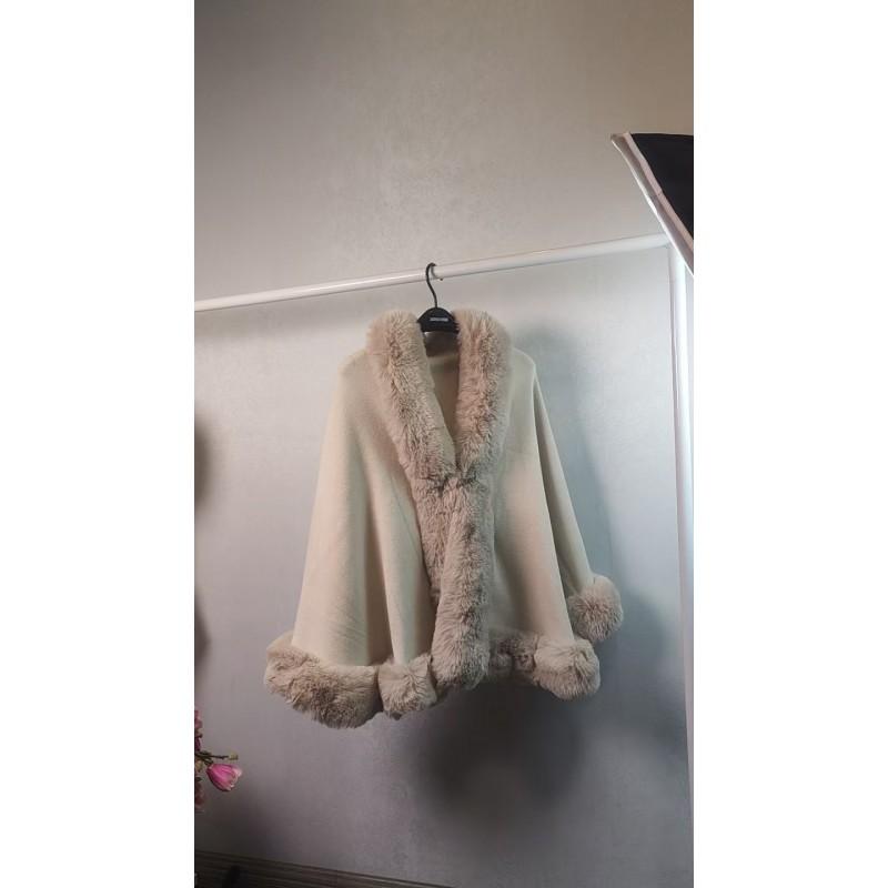 Womens Oversized Knit Cape Shawl Winter Warm Wool Blend Poncho Coat In Solid Colors