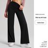 High-Waisted Drape Yoga Pants - Wide-Leg, Slimming, Straight-Leg Design for Fitness