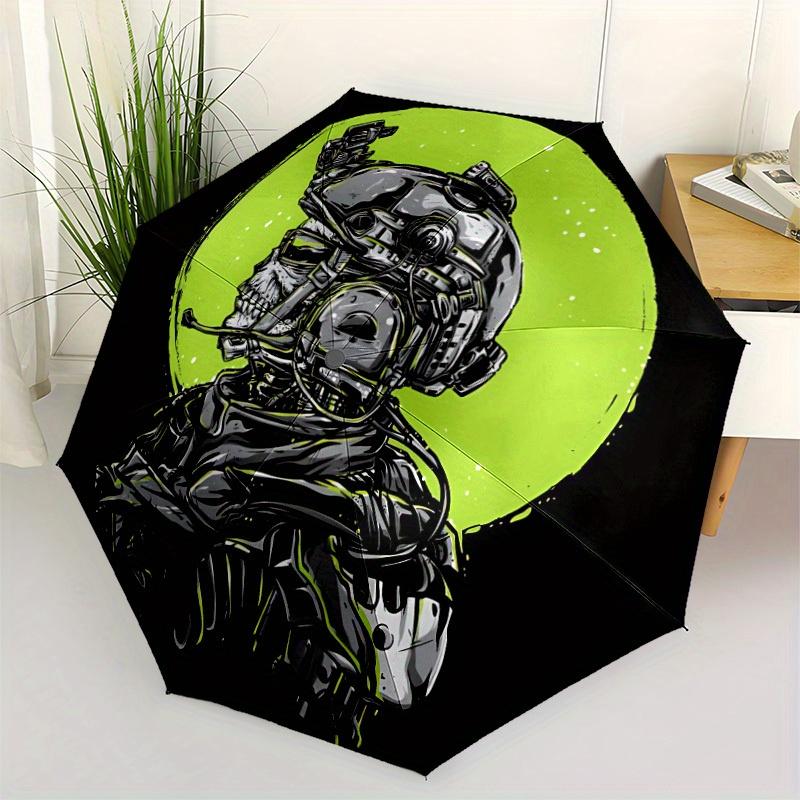 1pc Cyberpunk Helmet Call of Duty Windproof Automatic Umbrella, Lightweight for Women/Men, Perfect Christmas Gift a0811213