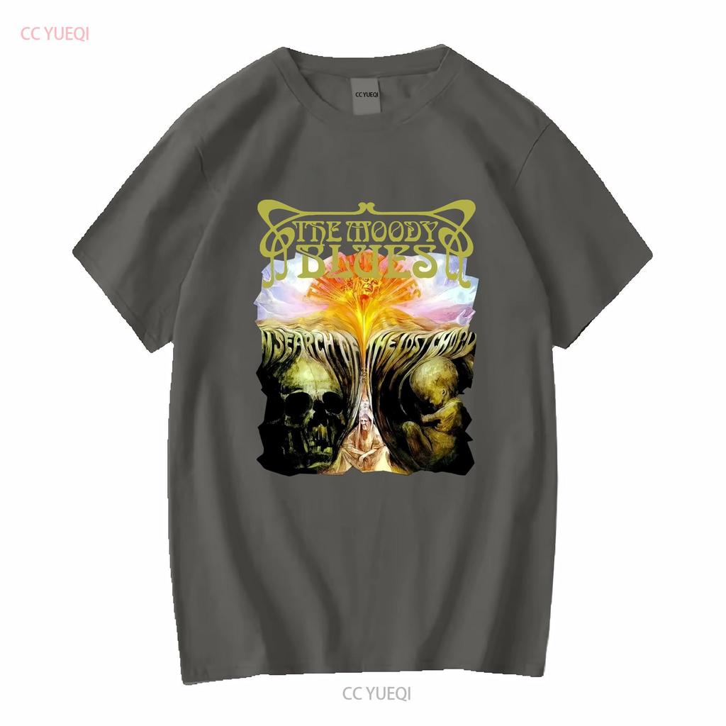 Pánské tričko The Moody Blues Search of Lost Chord Vtipné Černé Bavlněné Vintage Prané Streetwear Unisex Prodyšné Mírně Ležérní