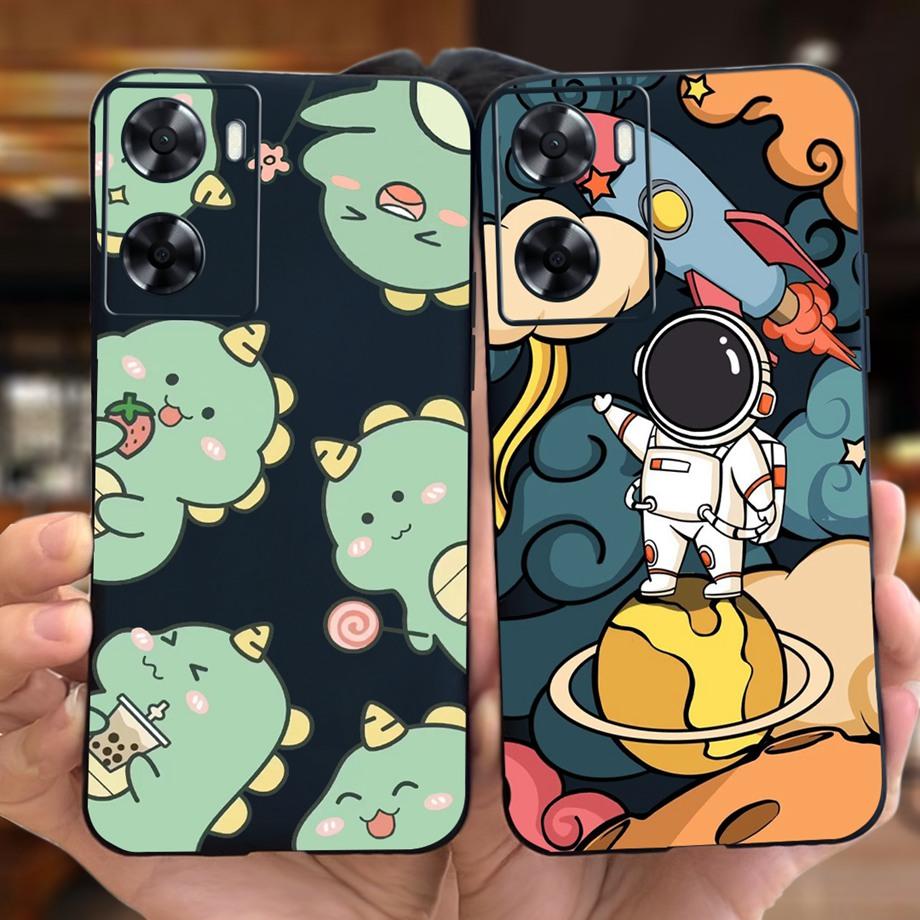 Für OPPO A57 4G CPH2387 Hülle Für OPPO A77 4G A77s A57s A57e Handyhülle Weiches Flüssigsilikon TPU Hülle Für OppoA57 Astronauten Tasche