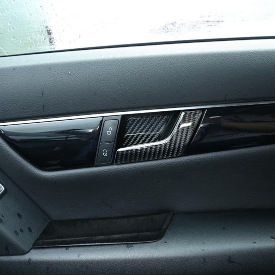 4 st 3K kolfiber bil interiör Dörrhandtag skål täcka Trim klistermärken Dekaler