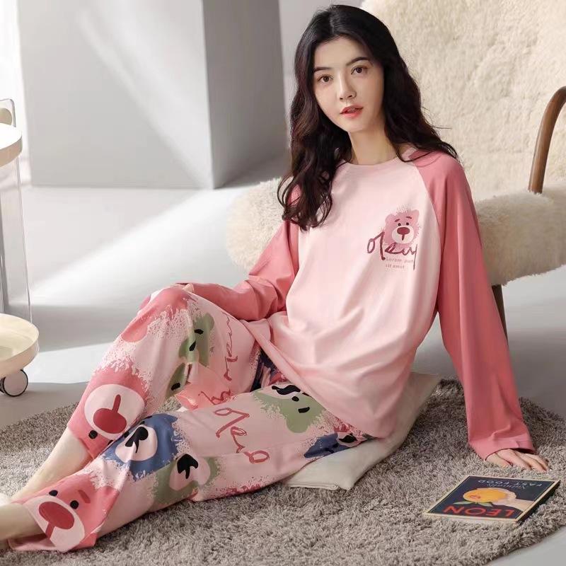 

Женский пижамный комплект с длинными рукавами: Весна/Осень 2023 - Net Red, Большой размер, Зимняя домашняя одежда XXL (120-140 jin)