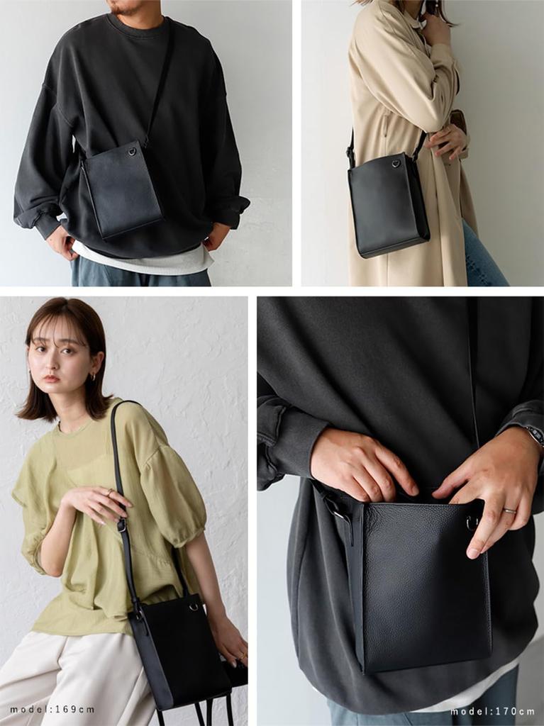 Gratante Women's Small Shoulder Bag, Lightweight, Genuine Leather, Crossbody, Square Mini, Smartphone Pouch, Sacoche, Mini Bag, Shoulder Bag,