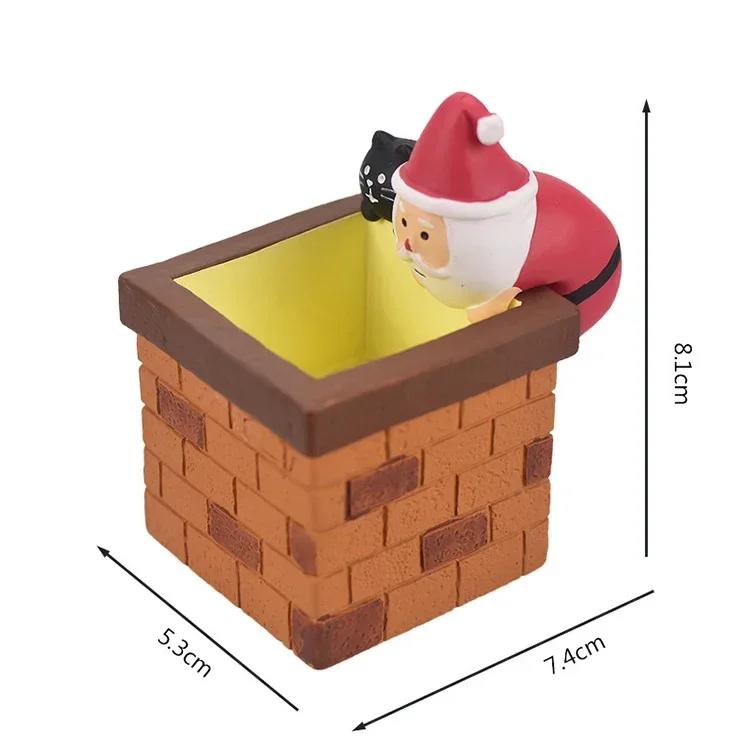 1pc Scene Decoration Christmas Series Bookshelf Decorationt Collectible Home Decoration Garden Resin Craft Toy Bonsai Ornaments