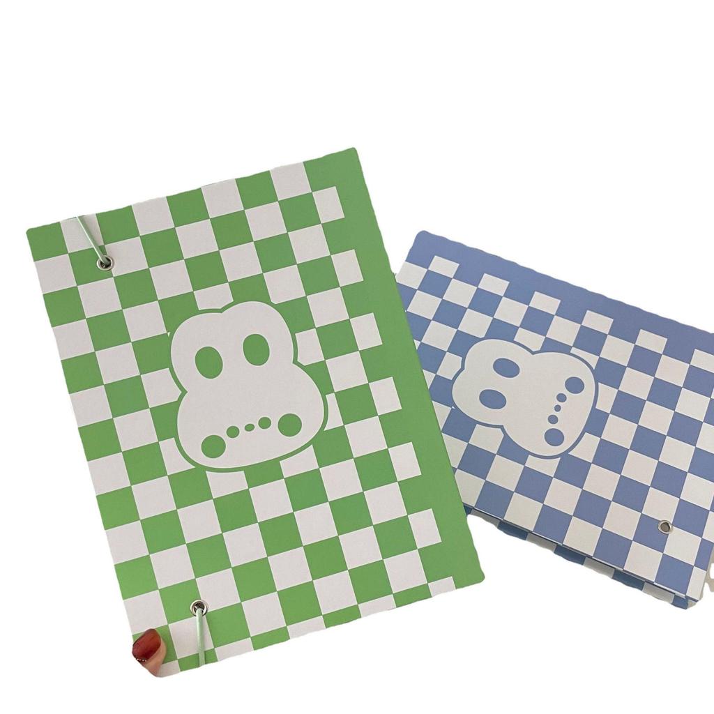 Korean Style Plaid A5 Loose-Leaf Photo Album - Cute, Hard Shell, Three-Inch Card Storage for Star-Chasing Fans