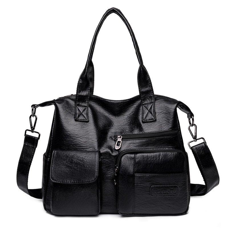 1 Piece of Vintage Women's Single Shoulder Handbag - Detachable and Adjustable Shoulder Strap, Zipper Closure, Multiple Pockets,