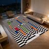 Bauhaus Geometric Abstract Style Living Room Rug Home Decoration Luxury Washable Fluffy Carpet Antiskid Short Velvet Floor Mats
