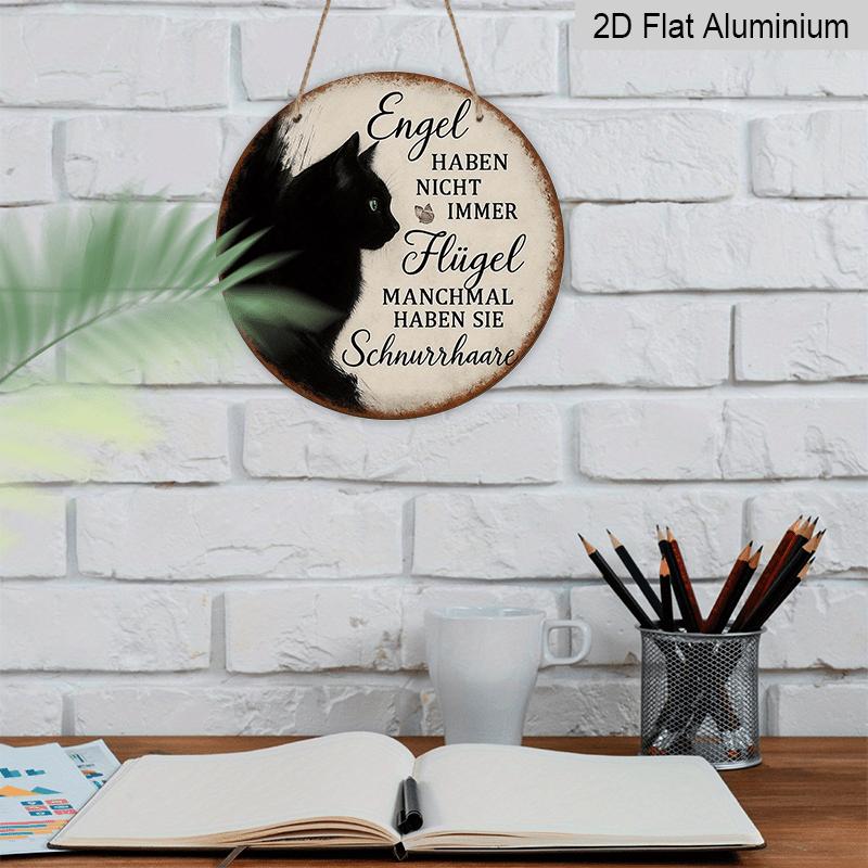 2D Flat, 1pc Round German Aluminum Hanging Sign, Featuring a Vintage Decorative Plaque with the Phrase "Angels Don't Have Wings, Sometimes They Have