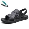 Summer sandals men's 2025 new outer wear non-slip beach shoes soft sole soft leather drag wear two sandals