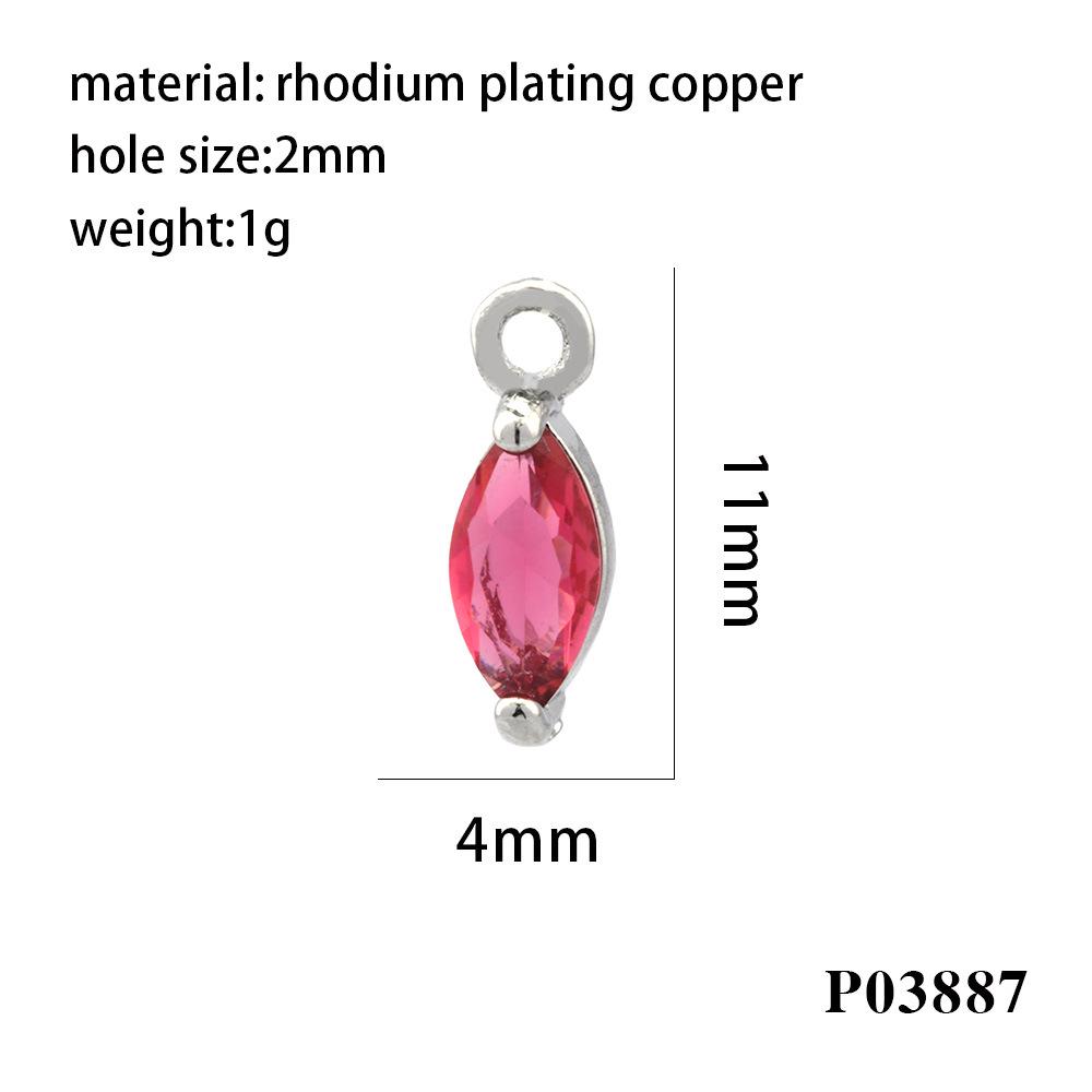 18K Gold-Plated Zircon Marquise Pendant DIY Jewelry Materials