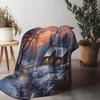 Tuniu Sunset Ocean Blanket - Sofa Bed Room Decorative Throw Blanket for Living Room Bedroom Outdoor Cushion Cover