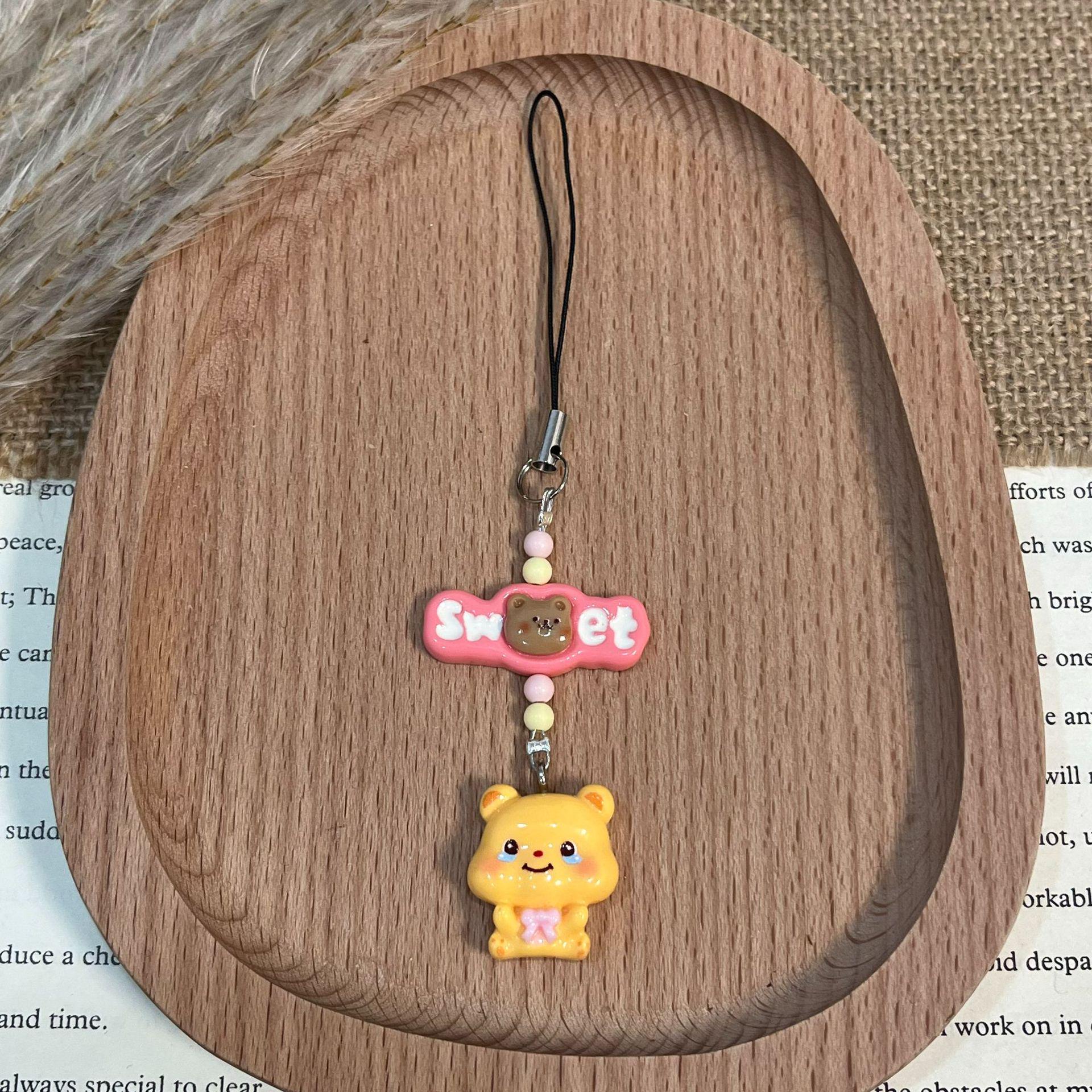 Xiaohongshu Butter Bear Keychain: Cute Girly Pendant with Lanyard