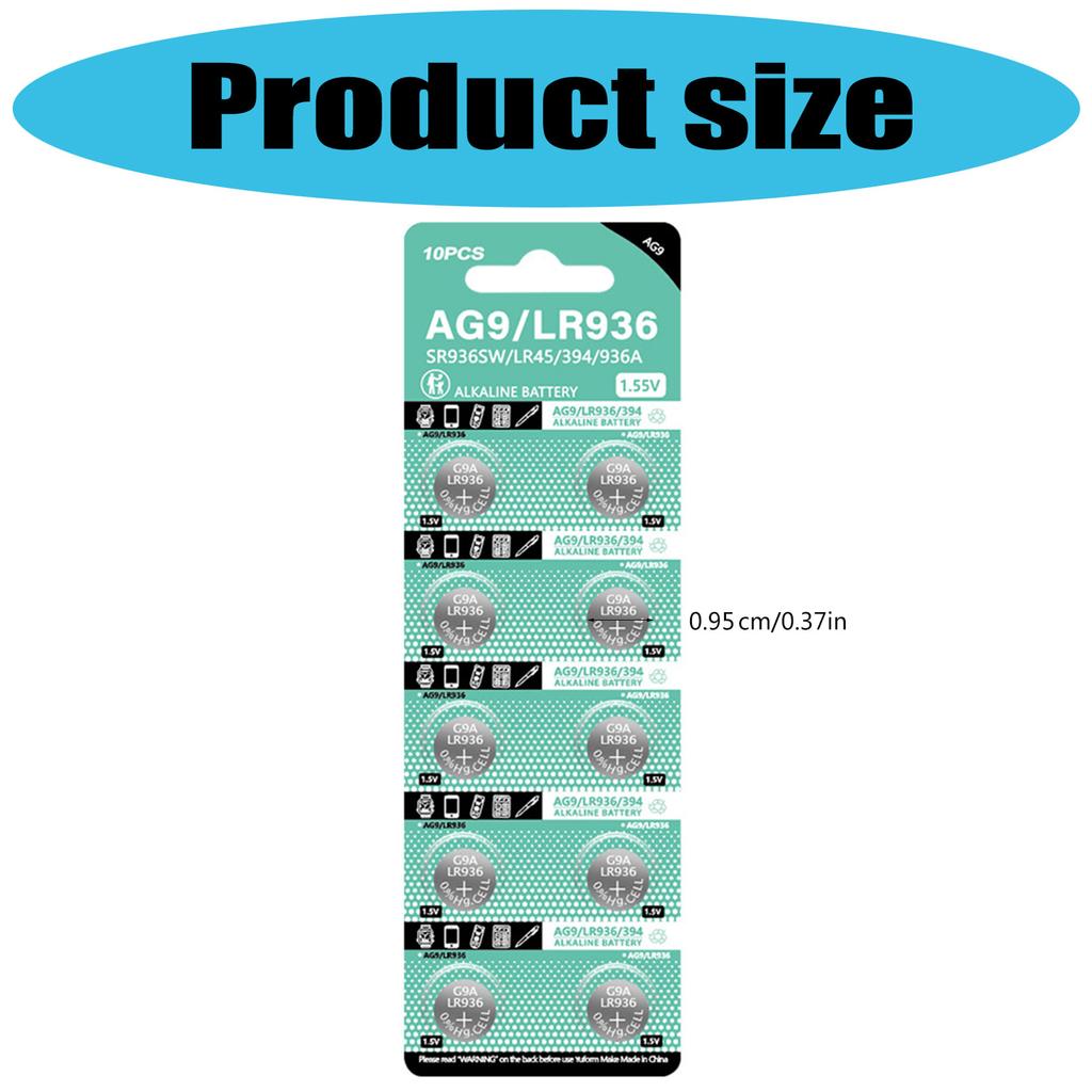 Pack of 10pcs/sheet LR936 Alkaline Button Batteries 1.5V Coin Cell Battery for Watches Calculators and Digital Cameras