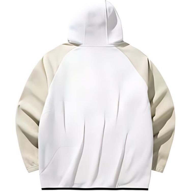 Anta Training Series Letter Loose Hooded Zipper Casual Long Sleeve Jacket Men jackets Mushroom-Gray Plain-Khaki 952447701-1